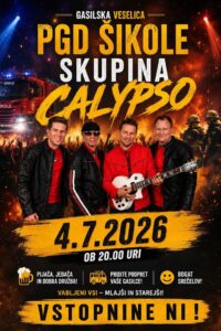 GASILSKA VESELICA s skupino CALYPSO / PGD ŠIKOLE / vstop prost — PGD Šikole