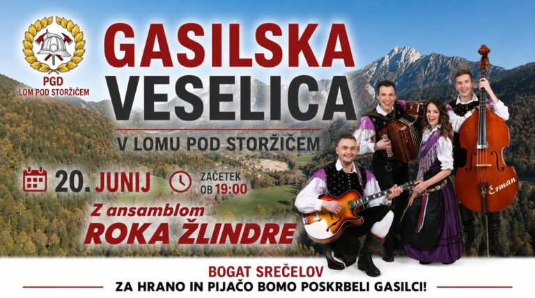 Gasilska veselica PGD Lom z ansamblom Roka Žlindre — PGD Lom pod Storžičem