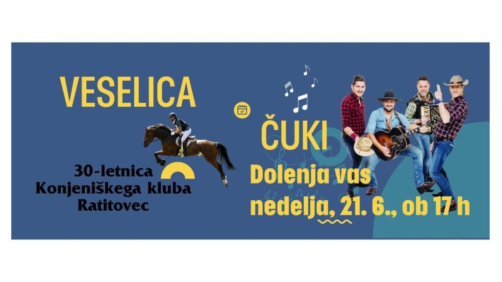 Veselica s skupino Čuki ob 30-letnici Konjeniškega kluba Ratitovec — 