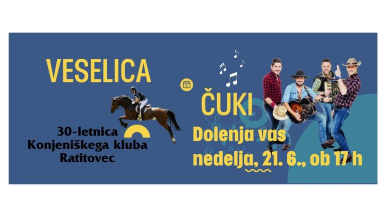 Veselica s skupino Čuki ob 30-letnici Konjeniškega kluba Ratitovec — 