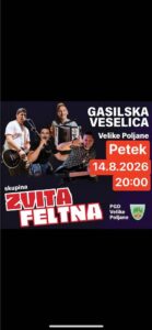 Gasilska veselica s skupino Zvita Feltna 2026 — PGD Velike Poljane