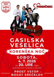 Gasilska veselica “Korenška Noč 2026” z ansamblom Prisrčniki — Pgd Korena