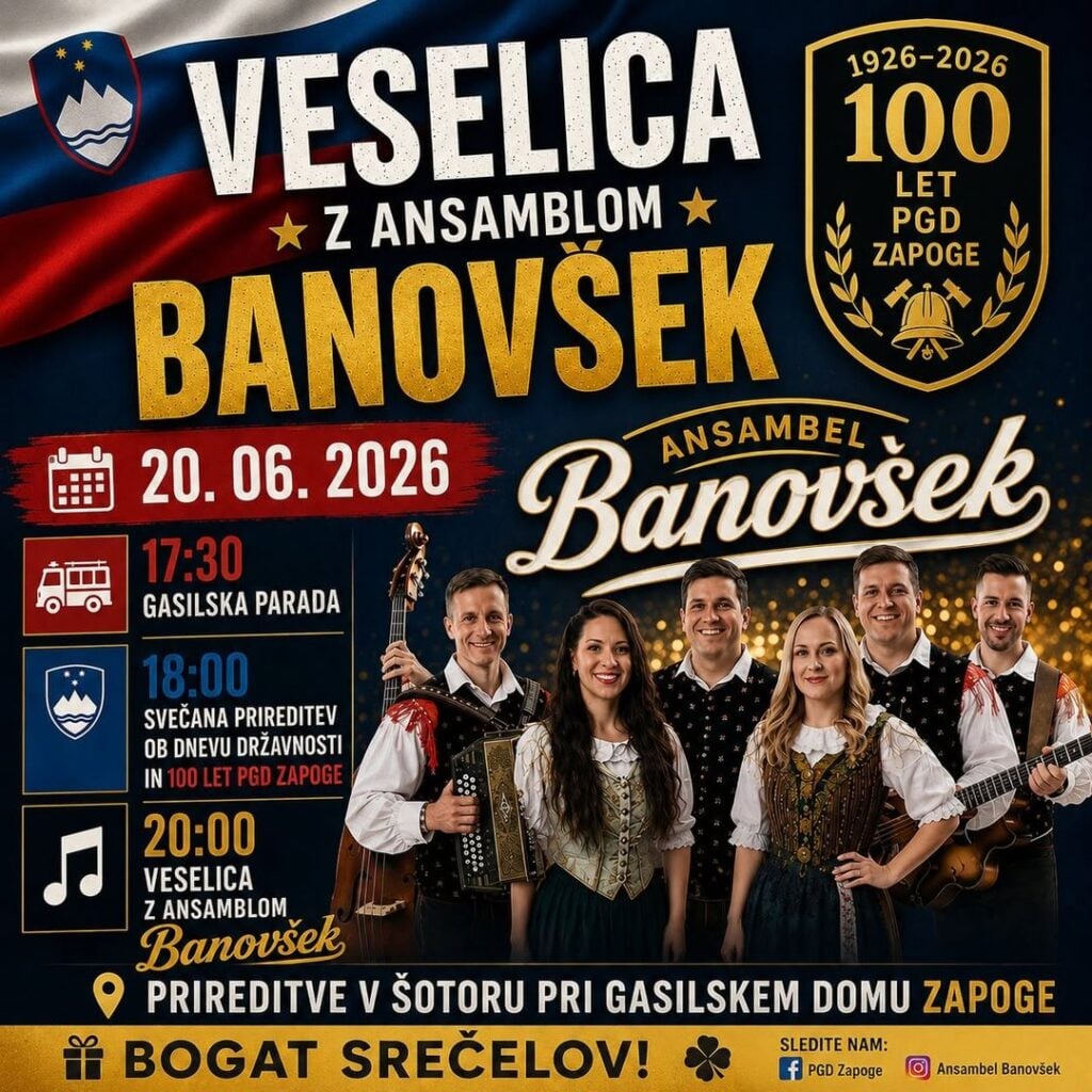 Veselica z ansamblom Banovšek — Pgd Zapoge