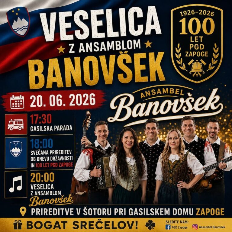Veselica z ansamblom Banovšek — Pgd Zapoge