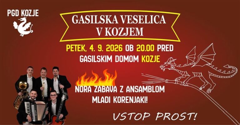 Kozjanska gasilska veselica z ansamblom Mladi korenjaki — PGD Kozje